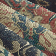 Load image into Gallery viewer, Cotton Linen Denim Blue Taupe Grey Teal Ikat Upholstery Drapery Fabric FB