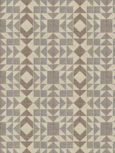 Beige Geometric Brown Abstract Matelasse Upholstery Fabric