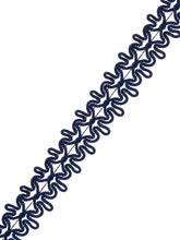 Load image into Gallery viewer, 2&quot; Wide Italian Navy Blue Gimp Drapery Tape Trim