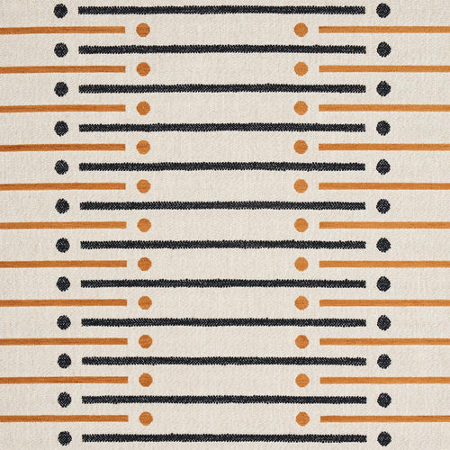Schumacher Serapo Rustic Weave Fabric 82001 / Carbon & Ochre