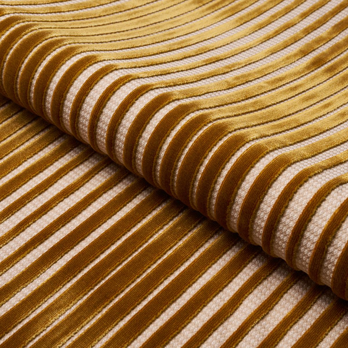 Schumacher Chimay Stripe Velvet Fabric Bronze | Fabric Bistro
