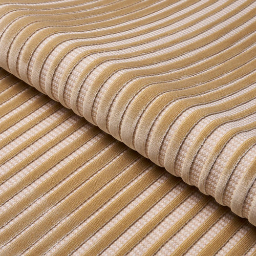 Schumacher Chimay Stripe Velvet Fabric 82153 / Champagne