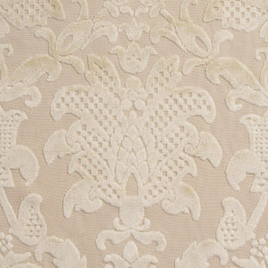 Schumacher Limbourg Damask Velvet Fabric 82161 / Pearl