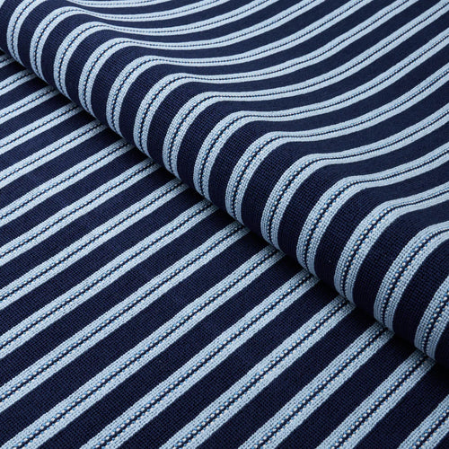 Schumacher Benson Stripe Épinglé Fabric 82180 / Navy
