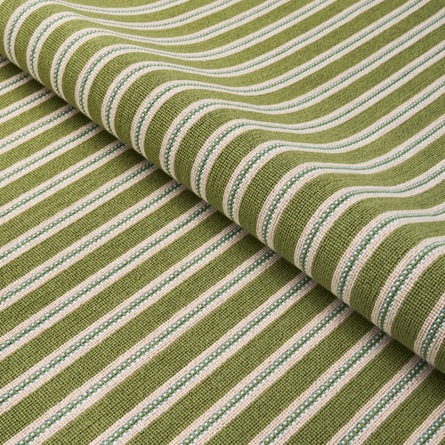 Schumacher Benson Stripe Épinglé Fabric 82181 / Green