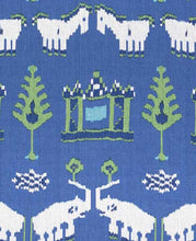 Load image into Gallery viewer, 1.4 Yard Thibaut Kingdom Parade Remnant Linen Blue Green Upholstery Drapery Fabric