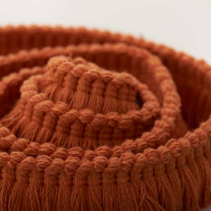 1.25" Wide Burnt Orange Upholstery Brush Fringe Trim