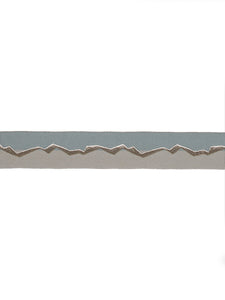 2" Seafoam Aqua Silver Grey Abstract Geometric Drapery Tape Trim