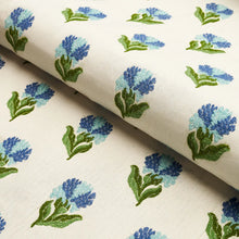 Load image into Gallery viewer, SCHUMACHER ROSINA FLORAL FABRIC / 82631 CORNFLOWER