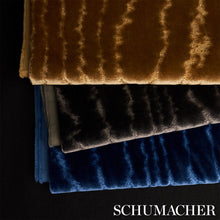 Load image into Gallery viewer, Schumacher Marisa Moire Velvet Fabric 82751 / Smoke