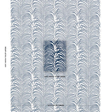 Load image into Gallery viewer, Schumacher Zebra Palm Woven Indoor/Outdoor Fabric 82781 Navy