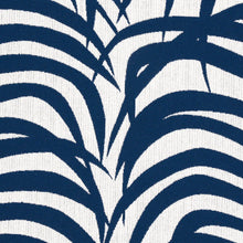 Load image into Gallery viewer, Schumacher Zebra Palm Woven Indoor/Outdoor Fabric 82781 Navy