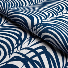 Load image into Gallery viewer, Schumacher Zebra Palm Woven Indoor/Outdoor Fabric 82781 Navy
