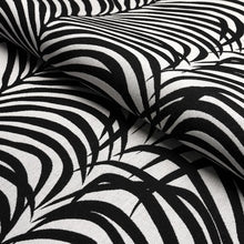 Load image into Gallery viewer, Schumacher Zebra Palm Woven Indoor/Outdoor Fabric 82782 Black