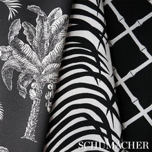 Load image into Gallery viewer, Schumacher Zebra Palm Woven Indoor/Outdoor Fabric 82782 Black