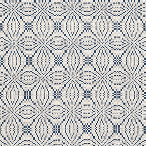 Schumacher Francestown Coverlet Fabric 82911 / Navy