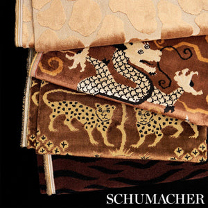 Schumacher Giraffe Velvet Fabric 82970 / Safari