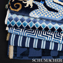 Load image into Gallery viewer, Schumacher Modern Dance Velvet Fabric 82992 / Midnight Blue