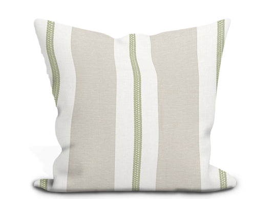 Thibaut Alden Stripe Embroidery Pillow