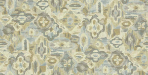Cotton Aqua Teal Beige Mustard Upholstery Drapery Fabric