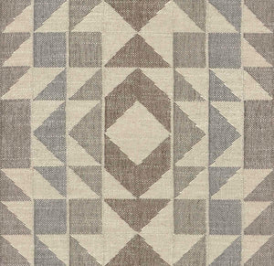 Beige Geometric Brown Abstract Matelasse Upholstery Fabric