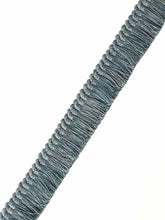 Load image into Gallery viewer, 1.25" Wide Antiqued Teal Upholstery Brush Fringe Trim