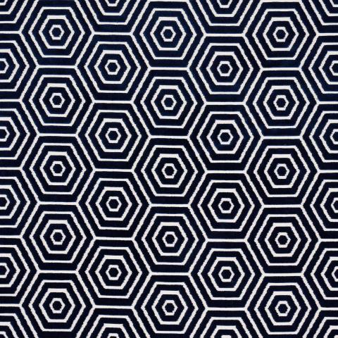 Schumacher Bees Knees Cut Velvet Fabric 83211 / Navy