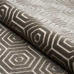 Schumacher Bees Knees Cut Velvet Fabric 83212 / Grey