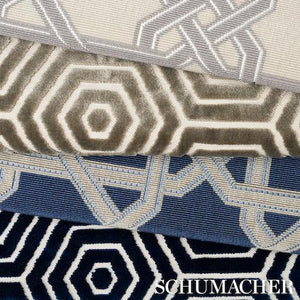 Schumacher Bees Knees Cut Velvet Fabric 83212 / Grey