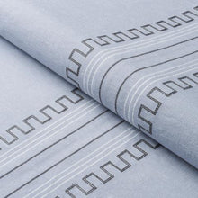 Load image into Gallery viewer, Schumacher Greco Stripe Fabric 83230  /  Chambray