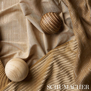 Schumacher Petite Channeled Velvet Fabric 83301  / Camel