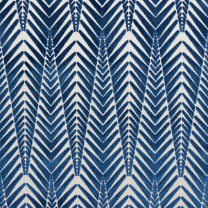 Schumacher Zebra Velvet Fabric 83400 / Silver Blue