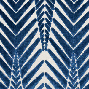 Schumacher Zebra Velvet Fabric 83400 / Silver Blue