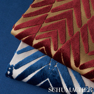 Schumacher Zebra Velvet Fabric 83400 / Silver Blue