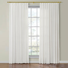 Load image into Gallery viewer, Set of Two Made to Order Thibaut CARLISLE STRIPE Sheer Side Drapery Panels