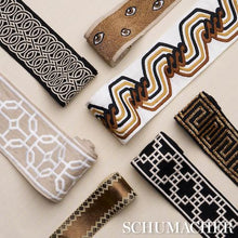 Load image into Gallery viewer, Schumacher Mind's Eye Beaded Tape Trim 83620 / Brown &amp; Gold