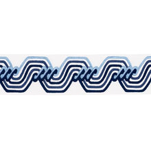 Load image into Gallery viewer, Schumacher The Twist Embroidered Tape Trim 83630 / Blue