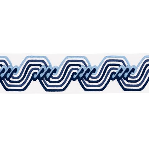 Schumacher The Twist Embroidered Tape Trim 83630 / Blue