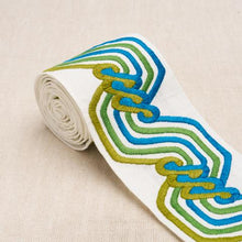 Load image into Gallery viewer, Schumacher The Twist Embroidered Tape Trim 83631 / Peacock