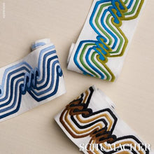 Load image into Gallery viewer, Schumacher The Twist Embroidered Tape Trim 83631 / Peacock