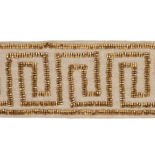 Load image into Gallery viewer, Schumacher Delphi Beaded Tape Trim  83641 / Gold On Natural