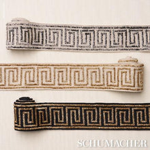 Load image into Gallery viewer, Schumacher Delphi Beaded Tape Trim  83642 / Gold On Black