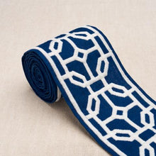 Load image into Gallery viewer, Schumacher Gazebo Trellis Tape Trim 83651 / Navy