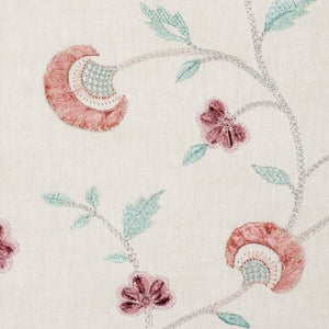 Schumacher Iyla Embroidery Fabric 83660 / Rose & Natural