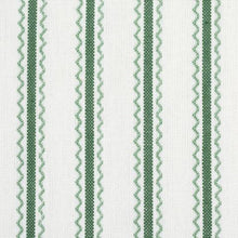 Load image into Gallery viewer, Schumacher Birdie Ticking Stripe Fabric 83700 / Leaf Green