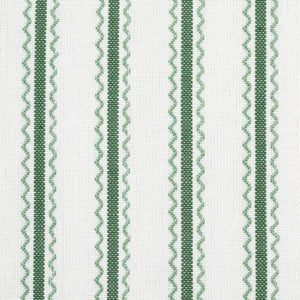 Schumacher Birdie Ticking Stripe Fabric 83700 / Leaf Green