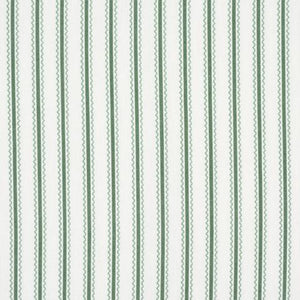 Schumacher Birdie Ticking Stripe Fabric 83700 / Leaf Green
