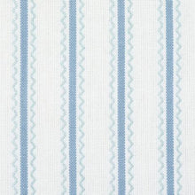 Load image into Gallery viewer, Schumacher Birdie Ticking Stripe Fabric 83701 / China Blue