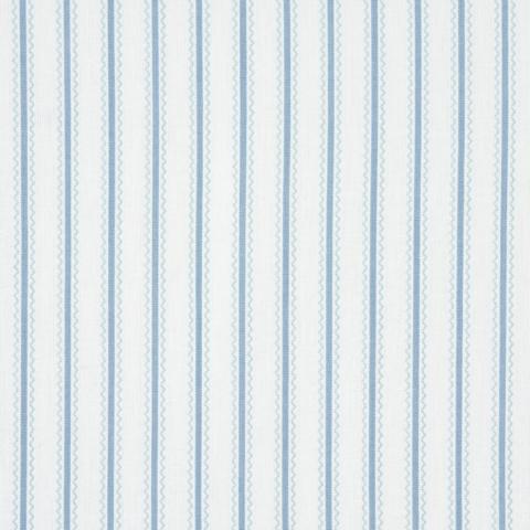 Schumacher Birdie Ticking Stripe Fabric 83701 / China Blue