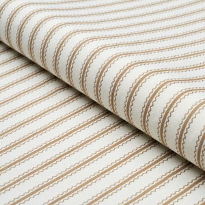 Schumacher Birdie Ticking Stripe Fabric 83703 / Neutral